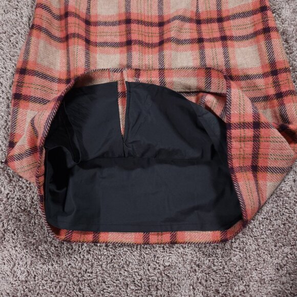 LL Bean Favorite Fit Plaid Pencil Skirt Womens 12 Wool Nylon Blend Lined Preppy - Picture 9 of 15
